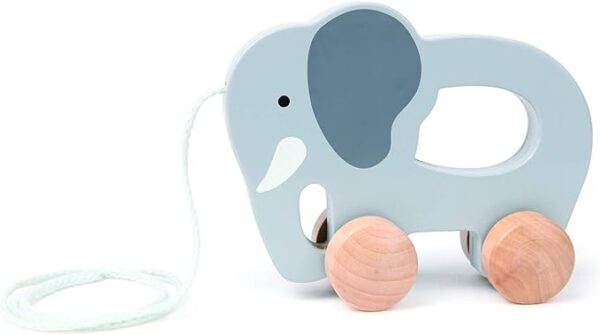 Hape Wooden Elephant Pull-Along Baby Toy| Early Learning Push and Pull Toys for Toddlers Age 1 Years and Up