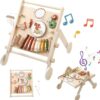 Promise Babe Wooden Push Walker Walking Toys Learning to Walk,Toddler Musical Instruments Set for Kids 1-3, Montessori Drum Preschool Educational Musical...